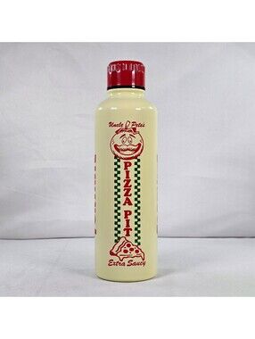 Fortnite Uncle Pete's Pizza Pit Water Bottle 500ml Paladone Metal Cream Red